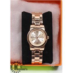 LADIES STAINLESS STEEL COPPER-TONE