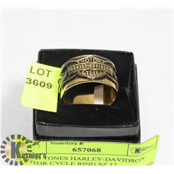 GOLD TONED HARLEY-DAVIDSON MOTOR CYCLE RING SZ 12
