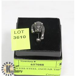 STAINLESS STEEL JAGUAR THEMED SZ 9 RING