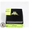 Image 1 : SILVER .925 YELLOW GEMSTONE INLAID SZ 6 RING