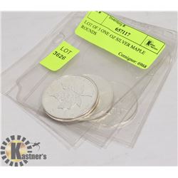 LOT OF 3 ONE OZ SILVER MAPLE ROUNDS