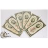 Image 1 : 1930 LOT OF 6 CENTRAL BANK OF CHINA 10 CUSTOMS