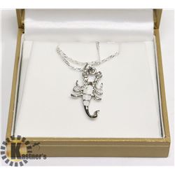 NEW LUCKY SCORPION SILVER TONE PENDANT NECKLACE