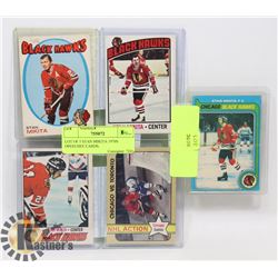 LOT OF 5 STAN MIKITA 1970S OPEECHEE CARDS.