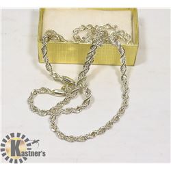 925 STERLING (STAMPED) SILVER ROPE NECKLACE