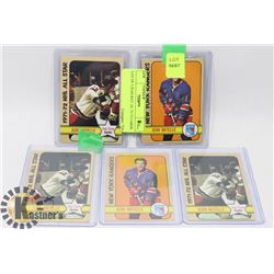 LOT OF 5 JEAN RATTEL 72-73 CARDS.