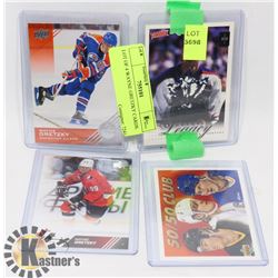 LOT OF 4 WAYNE GRETZKY CARDS.