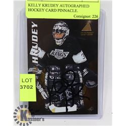 KELLY KRUDEY AUTOGRAPHED HOCKEY CARD PINNACLE.
