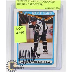 WENDEL CLARK AUTOGRAPHED HOCKEY CARD TOPPS.