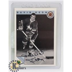 DAVE KEON AUTOGRAPHED TORONTO MAPLE LEAF CARD,