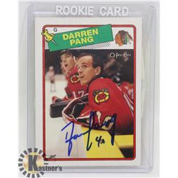 DARREN PANG AUTOGRAPHED CHICAGO BLACKHAWKS