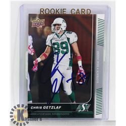 SIGNED CHRIS GETZLAF SASKATCHEWAN ROUGHRIDERS