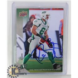 SIGNED ROB BAGG SASKATCHEWAN ROUGHRIDERS