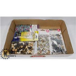 FLAT OF ASSORTED BEADS & GLUE