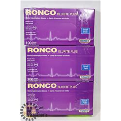3 BOXES OF RONCO BLURITE PLUS NITRILE EXAMINATION