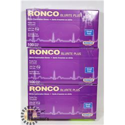 3 BOXES OF RONCO BLURITE PLUS NITRILE EXAMINATION
