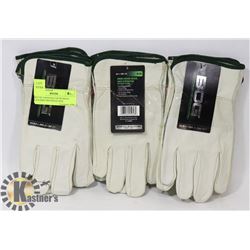 SET OF 3 BOB DALE SZ M GRAIN LEATHER DRIVER GLOVES