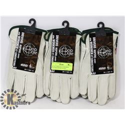 SET OF 3 BOB DALE SZ M GRAIN LEATHER DRIVER GLOVES