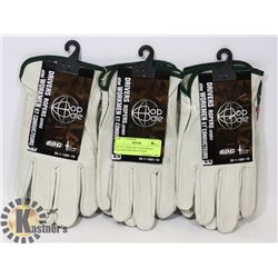 SET OF 3 BOB DALE SZ M GRAIN LEATHER DRIVER GLOVES