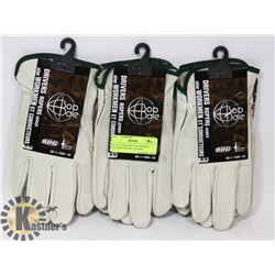 SET OF 3 BOB DALE SZ M GRAIN LEATHER DRIVER GLOVES
