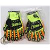 Image 1 : TWO PAIRS OF HIGH VISIBILITY " T-REX" GLOVES SZ XL MADE