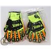 Image 1 : TWO PAIRS OF HIGH VISIBILITY " T-REX" GLOVES SZ XL MADE