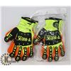 Image 1 : TWO PAIRS OF HIGH VISIBILITY " T-REX" GLOVES SZ XL MADE