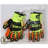 Image 1 : TWO PAIRS OF HIGH VISIBILITY " T-REX" GLOVES SZ XL MADE