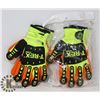 Image 1 : TWO PAIRS OF HIGH VISIBILITY " T-REX" GLOVES SZ XL MADE