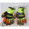 Image 1 : TWO PAIRS OF HIGH VISIBILITY " T-REX" GLOVES SZ XL MADE