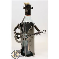 METAL WINE BOTTLE HOLDER,GUITAR PLAYER