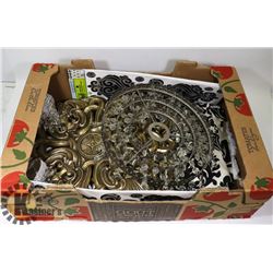 3PC CHANDELIER SET DAMASK DECOR.