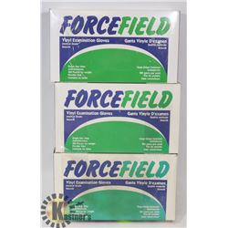 3X BOXES OF VINYL EXAMINATION GLOVES