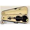 Image 1 : BLACK VIOLIN WITH CASE & BOW.