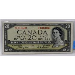 1954 CANADIAN TWENTY DOLLAR DEVILS FACE BILL