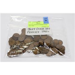 BAG OF CANADIAN PENNIES FROM THE 1940S.