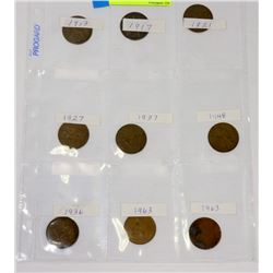 SHEET OF BRITISH PENNIES.