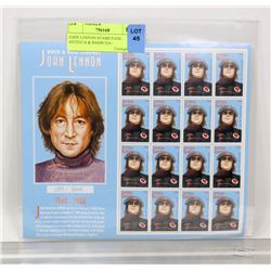 JOHN LENNON STAMP PANE - ANTIGUA & BARBUDA -