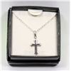 Image 1 : STERLING SILVER CROSS PENDANT ON 14" CHAIN