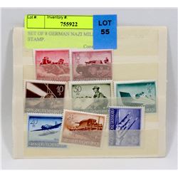 SET OF 8 GERMAN NAZI MILITARY STAMP.