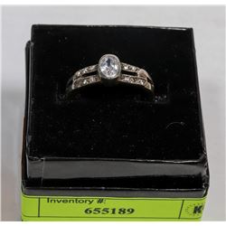 STERLING SILVER ZIRCONIA RING SIZE 9