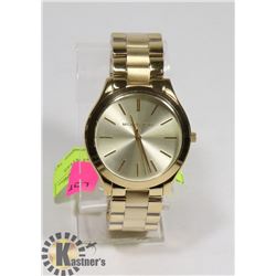 MICHAEL KORS STAINLESS STEEL SHINY GOLDTONE FINISH