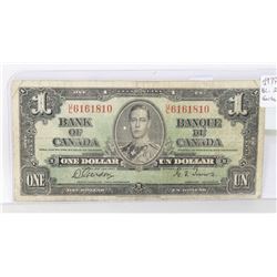 1937 CANADIAN $1 BANKNOTE.