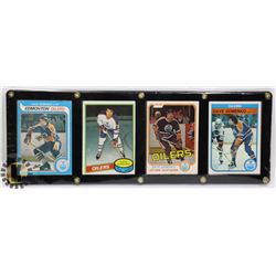 4 FRAMED DAVE SEMENKO CARDS INCL ROOKIE CARD,