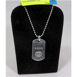 AUTHENTIC GUCCI .925 SILVER DOG TAG PENDANT ON