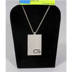 AUTHENTIC GUCCI .925 SILVER  LOGO PENDANT ON
