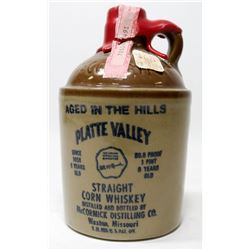 PLATTE VALLEY STRAIGHT CORN WHISKEY 1 PINT, 80.8