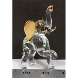 LARGE 22KT. GOLD CRYSTAL ELEPHANT