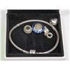 Image 1 : PANDORA 925 SILVER BRACELET W/ 4 PANDORA CHARMS