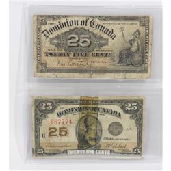 DOMINION OF CANADA SHINPLASTERS  1900 AND 1923